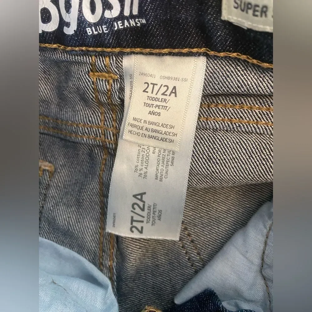 OshKosh B'gosh Super Skinny Dark Wash Toddler Jeans Size 2T Everyday Wear